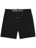 Fear of God Essentials - Logo-Appliquéd Cotton-Blend Jersey Shorts - Black