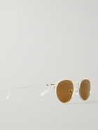 MONTBLANC - Round-Frame Acetate and Silver-Tone Sunglasses - Neutrals