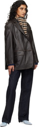 Weekend Max Mara Brown Pila Leather Blazer