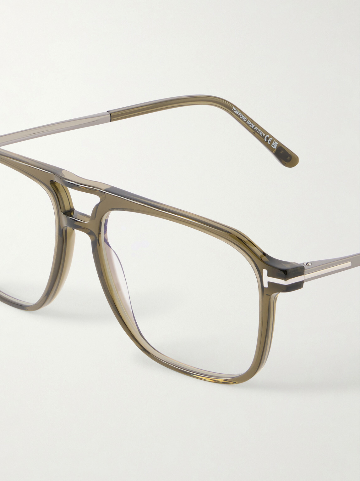 TOM FORD - Aviator-Frame Acetate Glasses - Gray
