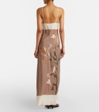 SIR Azaliea floral silk max dress