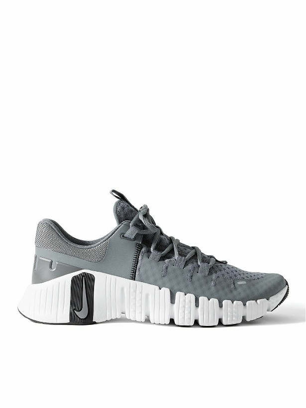 Photo: Nike Training - Free Metcon 5 Rubber-Trimmed Mesh Sneakers - Gray