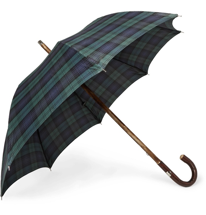 Photo: Francesco Maglia - Checked Wood-Handle Umbrella - Green