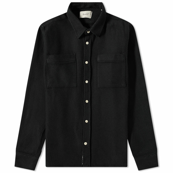 Photo: Foret Men's Barley Heavy Twill Overshirt in Black