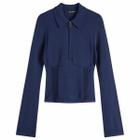 Daily Paper Women's Zip Knit Polo in Blue