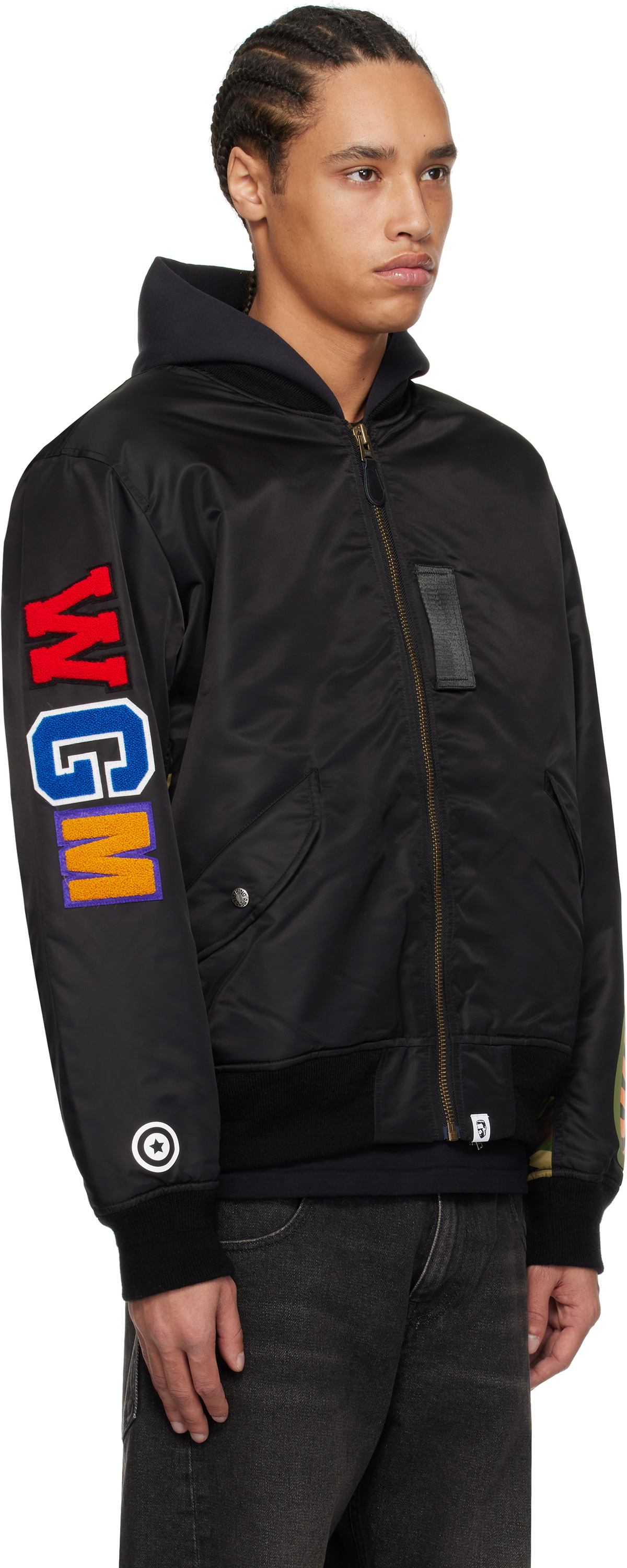BAPE Black Shark MA-1 Bomber Jacket A Bathing Ape