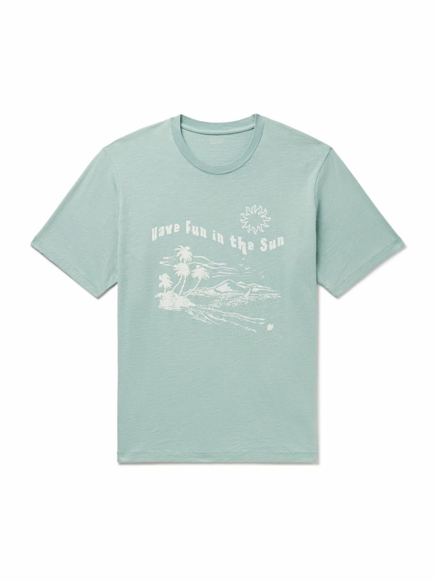Photo: Hartford - Fun Sun Printed Slub Cotton-Jersey T-Shirt - Blue