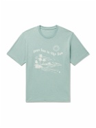 Hartford - Fun Sun Printed Slub Cotton-Jersey T-Shirt - Blue