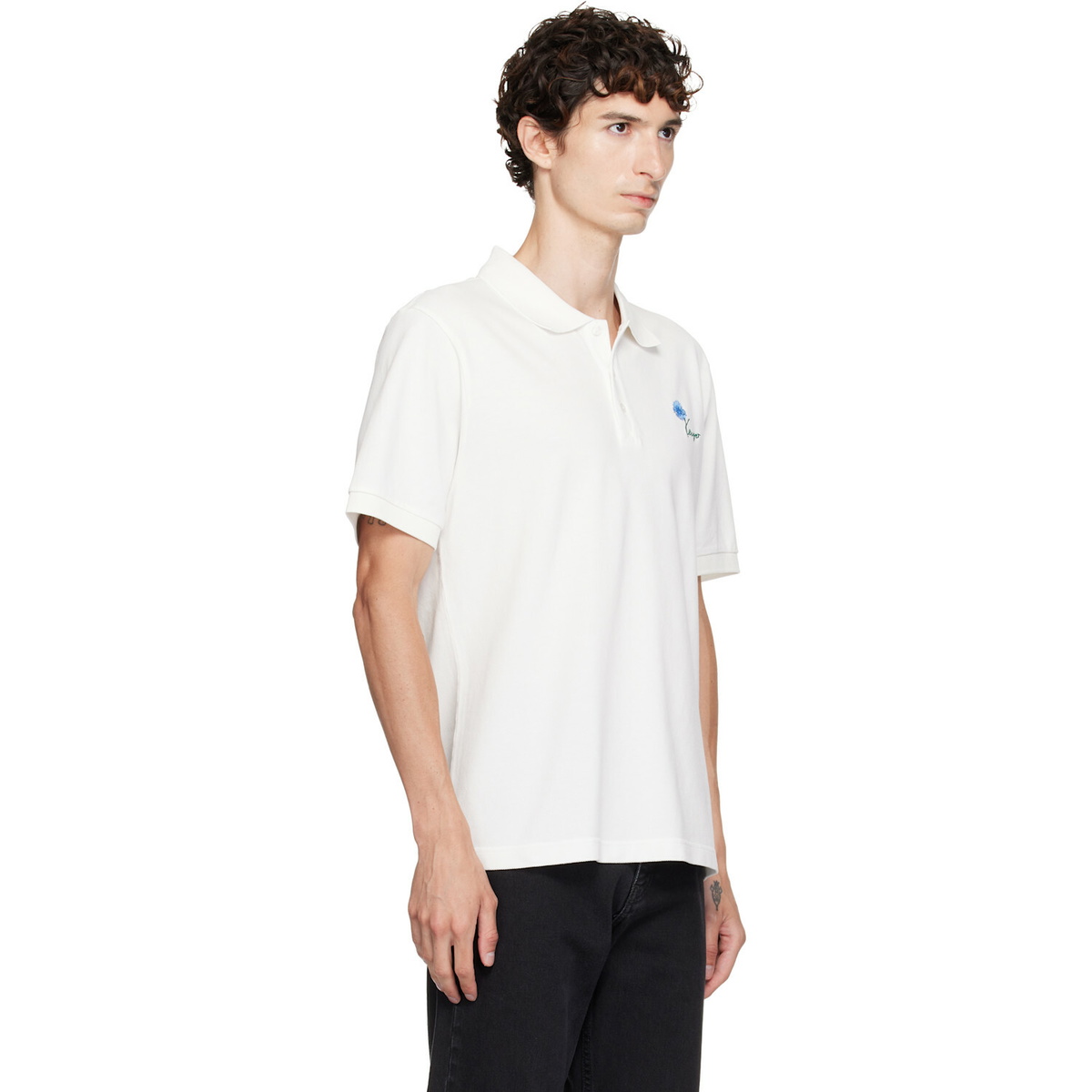 Kenzo Off-White Kenzo Paris 'KENZO Tulip' Embroidered Polo