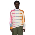 The Elder Statesman Off-White and Pink Cashmere Ladder-Dye Sweater