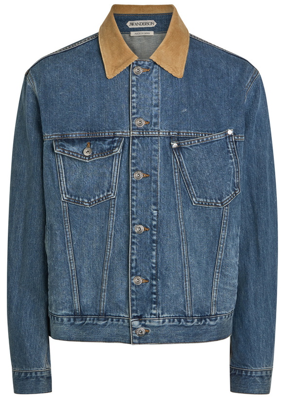 Photo: JW Anderson Corduroy Collar Denim Jacket Mid Blu