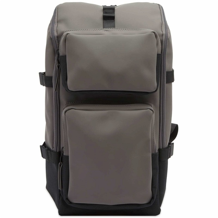 Photo: Rains Men's Trail Cargo Backpack in Grey 