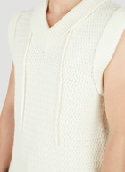 Knot Sleeveless Sweater in White