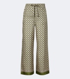 'S Max Mara Printed silk wide-leg pants