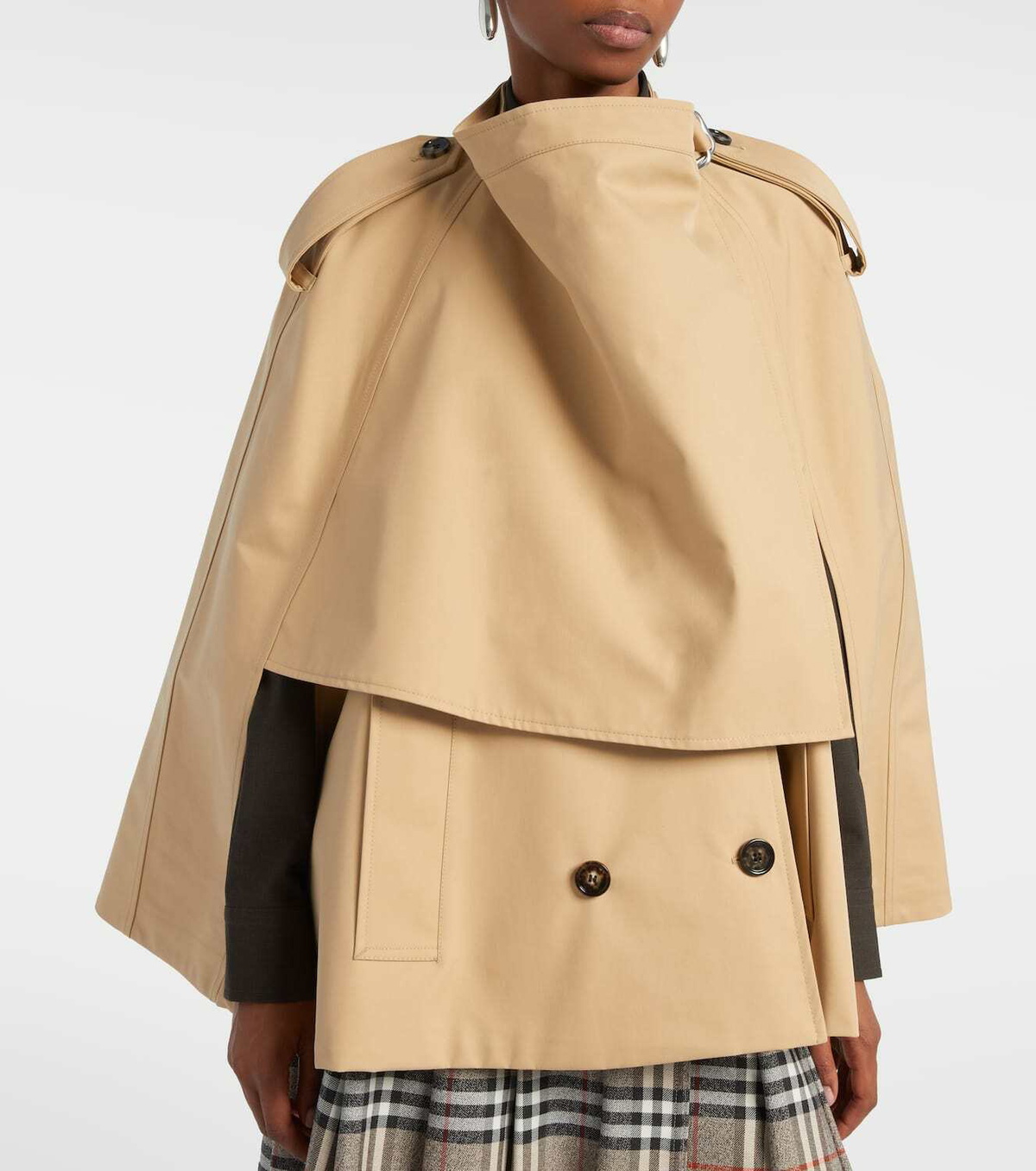 Burberry Double-breasted cotton cape
