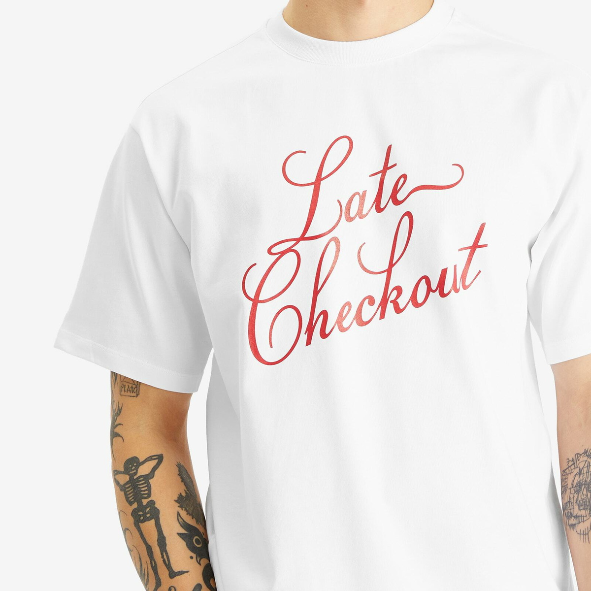 Late Checkout Men's Script T-Shirt in White