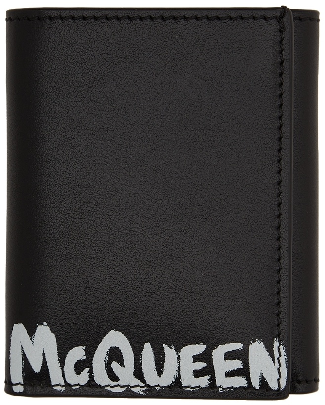 Photo: Alexander McQueen Black Logo Trifold Wallet