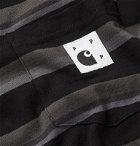 Pop Trading Company - Carhartt WIP Garment-Dyed Striped Cotton-Jersey T-Shirt - Black