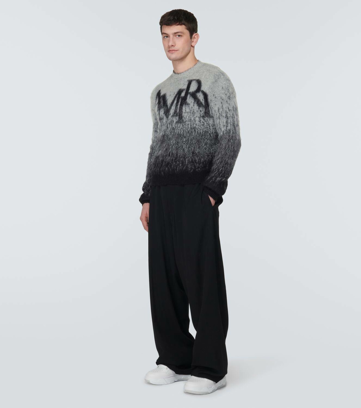 Amiri Logo alpaca and mohair-blend sweater Amiri Amiri Logo alpaca and mohair-blend sweater Amiri