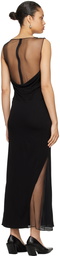 Helmut Lang Black Sheer Back Maxi Dress