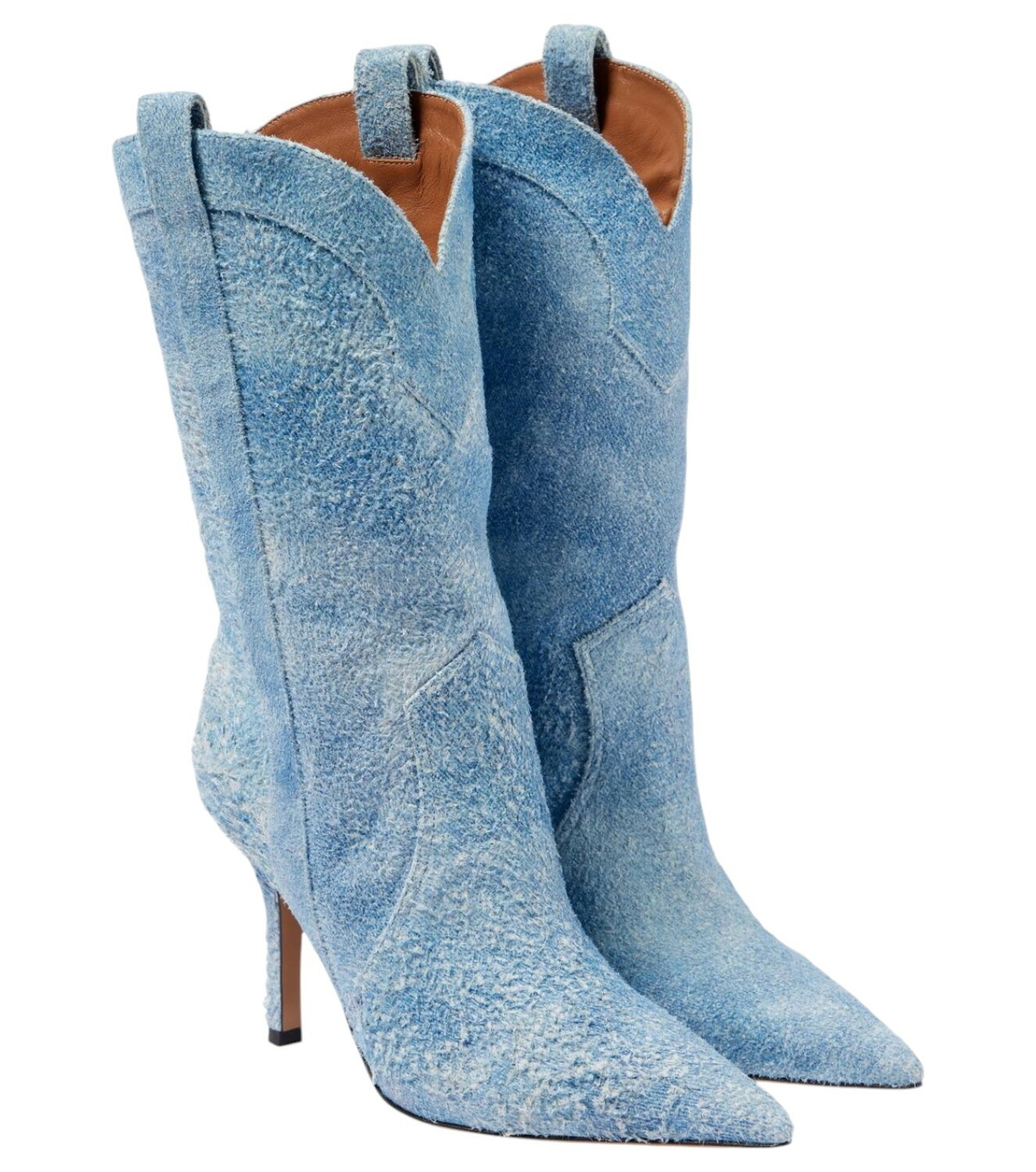 靴 PARIS TEXAS light blue python long boots Leather boots PARIS TEXAS Blue size 37.5 EU in Leather