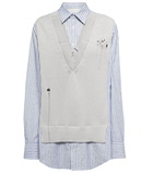 Maison Margiela Layered striped poplin shirt