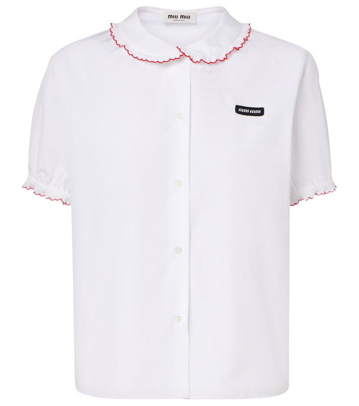Photo: Miu Miu Scalloped cotton poplin shirt