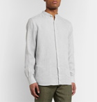 Ermenegildo Zegna - Grandad-Collar Mélange Linen Shirt - Gray