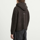 MKI Men's Chunky Rib Knit Hoodie in Charcoal Melange