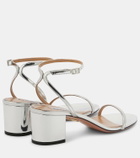 Aquazzura Olie 50 mirrored leather sandals