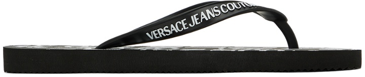 Photo: Versace Jeans Couture Black Logo Flip Flops