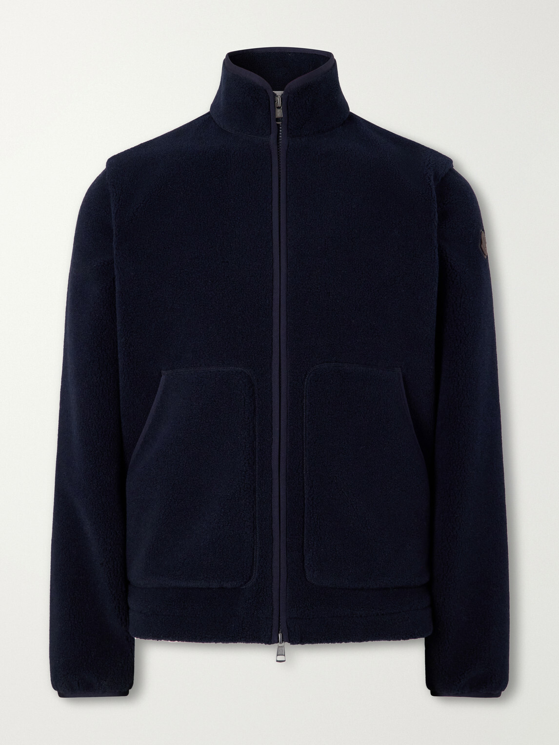 Moncler - Logo-Appliquéd Zip-Up Fleece Jacket - Blue
