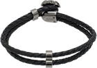 Versace Black Medusa Braided Leather Bracelet