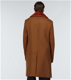 Lanvin - Faux fur-trimmed virgin wool coat