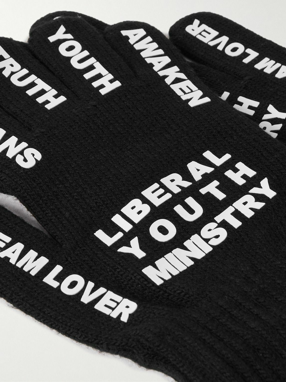 Liberal Youth Ministry - Logo-Appliquéd Stretch-Knit Gloves