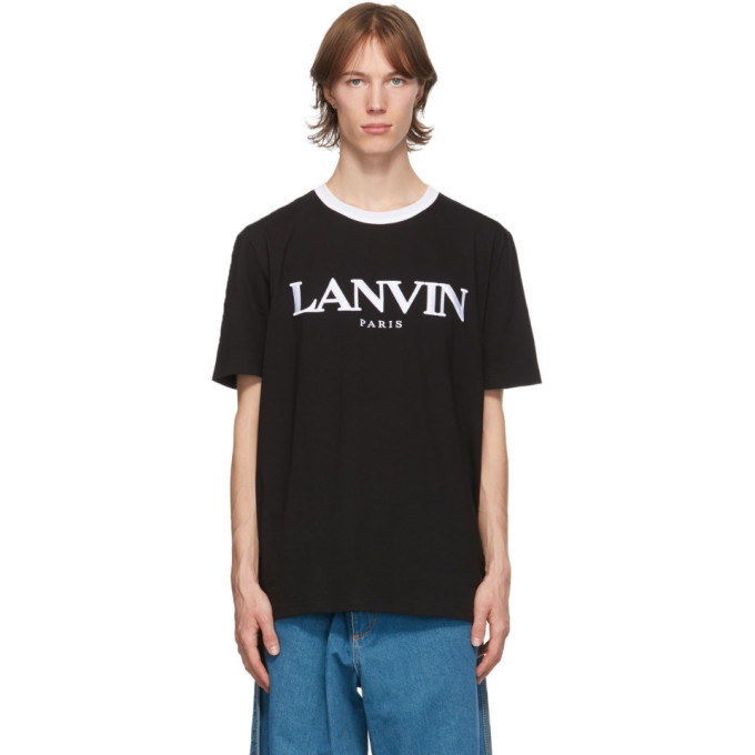 Photo: Lanvin Black Embroidered Logo T-Shirt