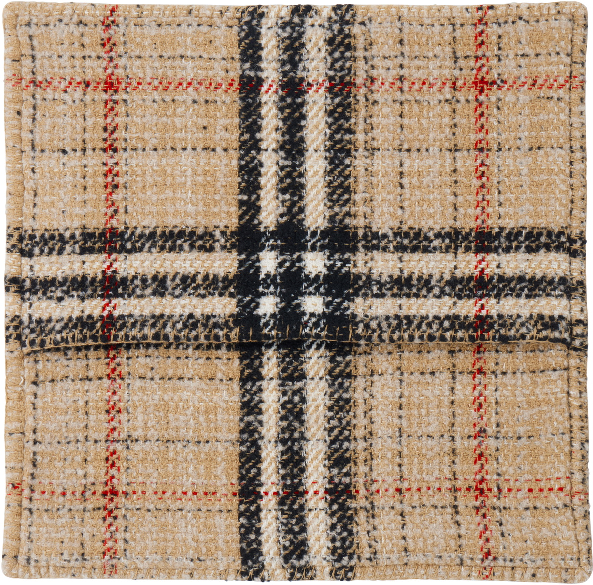 Burberry Beige Giant Check Tweed Cushion Cover