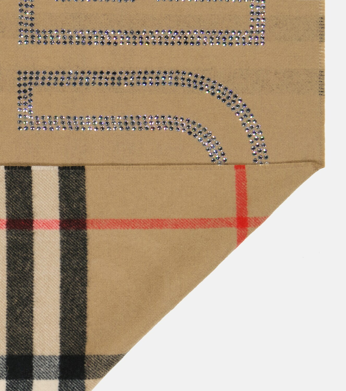 Burberry - Embellished reversible cashmere scarf