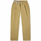 and wander Men's Nylon Chino Tuck Tapered Pants in Beige