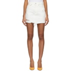 Moussy Vintage White Denim Ripliy Miniskirt