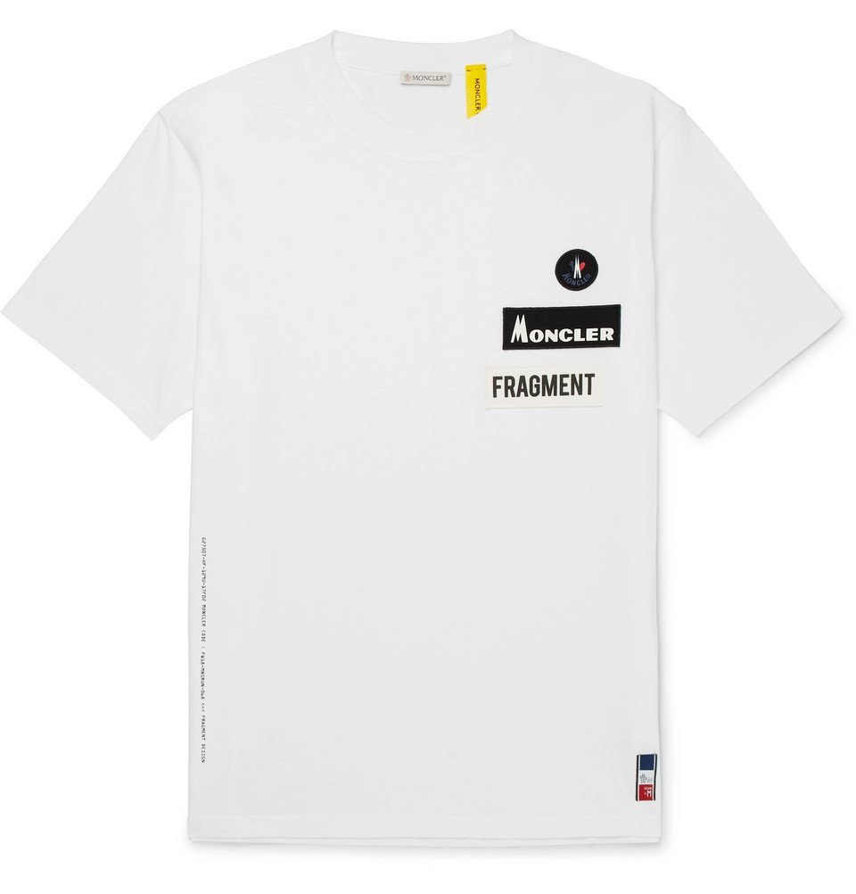 Moncler Men's Logo-Appliquéd Printed Cotton-jersey T