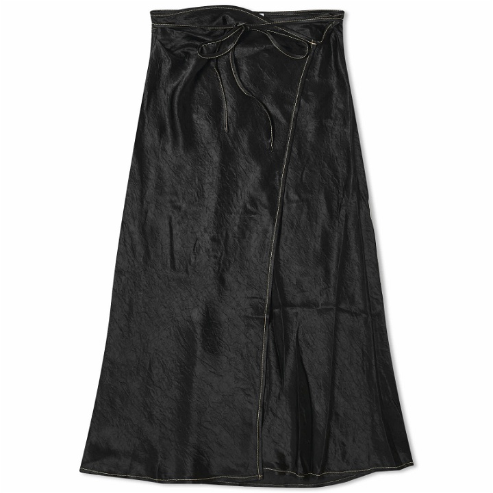 Photo: Acne Studios Women's Iala Satin Midi Skirt in Black