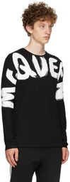 Alexander McQueen Black Graffiti Kimono Sleeve Long Sleeve T-Shirt