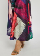 Roksanda Ameera Printed Silk-satin Midi Skirt Multi Print