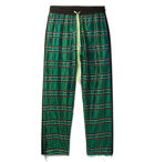 AMIRI - Cropped Checked Silk Drawstring Trousers - Green