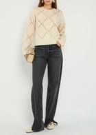 Vince Textured Argyl Wool Jumper Cream