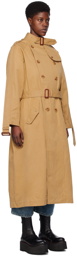 R13 Tan Pin-Buckle Trench Coat