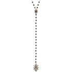 Alexander McQueen Silver and Black Spider Beaded Rosary Necklace
