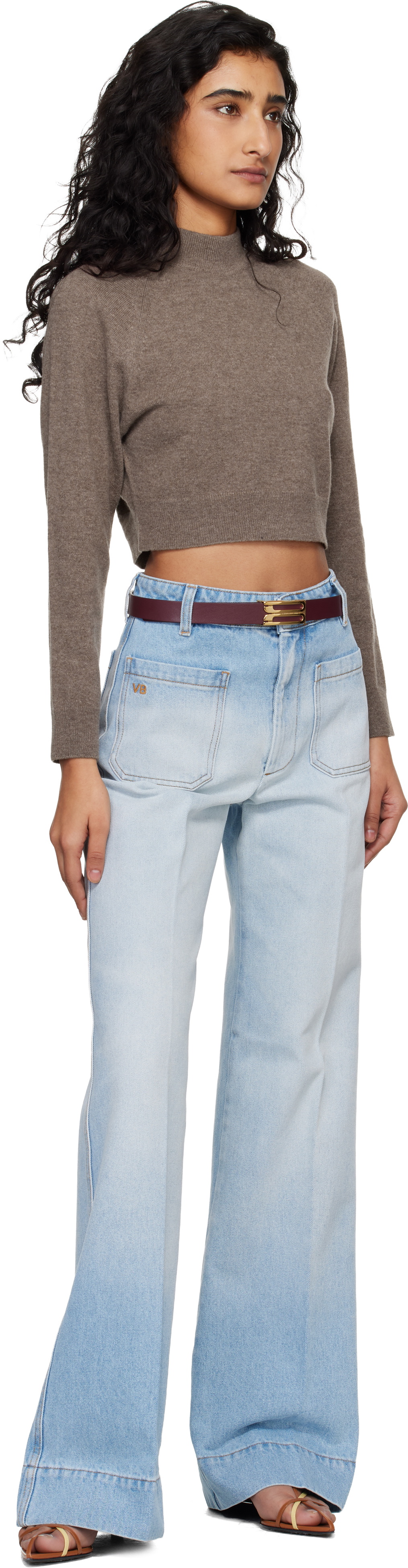 Victoria Beckham Burgundy Regular Dorian Belt