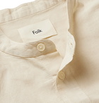 Folk - Grandad-Collar Linen and Cotton-Blend Shirt - Neutrals